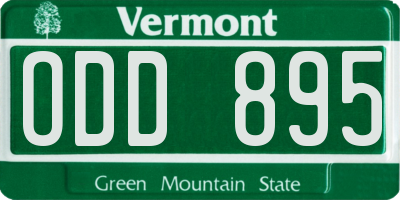 VT license plate ODD895