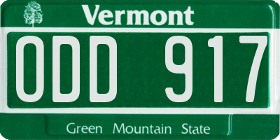 VT license plate ODD917