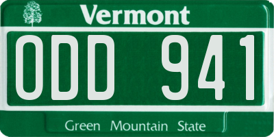 VT license plate ODD941