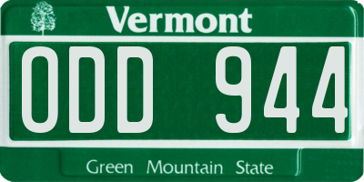 VT license plate ODD944