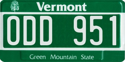 VT license plate ODD951