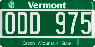 VT license plate ODD975