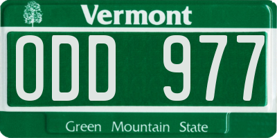VT license plate ODD977