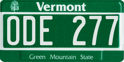 VT license plate ODE277