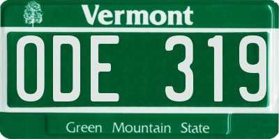 VT license plate ODE319