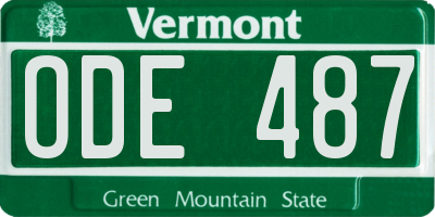 VT license plate ODE487