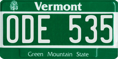 VT license plate ODE535