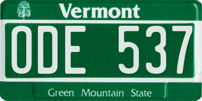 VT license plate ODE537