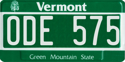 VT license plate ODE575
