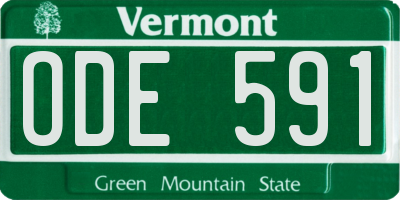 VT license plate ODE591