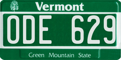 VT license plate ODE629