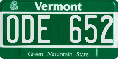 VT license plate ODE652