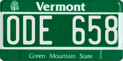 VT license plate ODE658