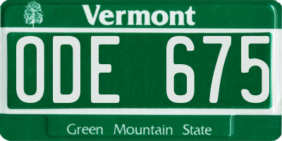 VT license plate ODE675