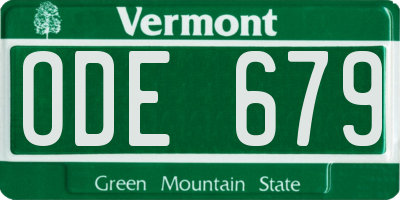 VT license plate ODE679