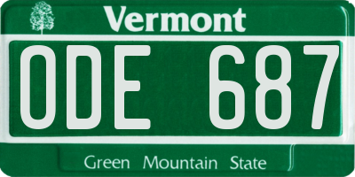 VT license plate ODE687