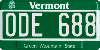 VT license plate ODE688