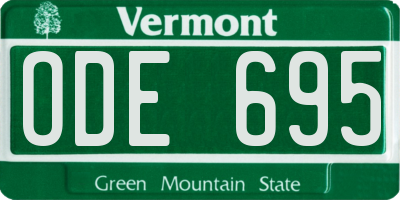 VT license plate ODE695