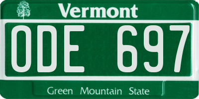 VT license plate ODE697