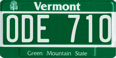 VT license plate ODE710