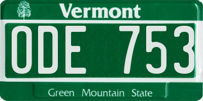 VT license plate ODE753
