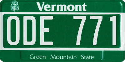 VT license plate ODE771