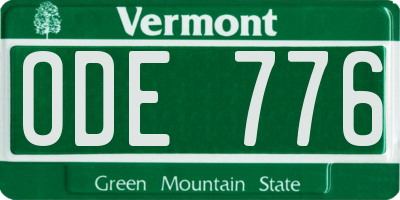 VT license plate ODE776