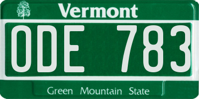 VT license plate ODE783