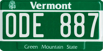 VT license plate ODE887