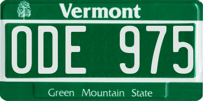 VT license plate ODE975