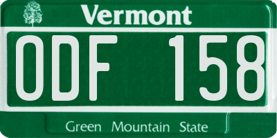 VT license plate ODF158