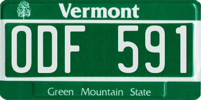 VT license plate ODF591