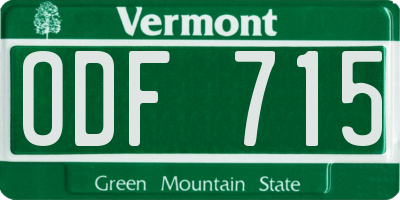 VT license plate ODF715