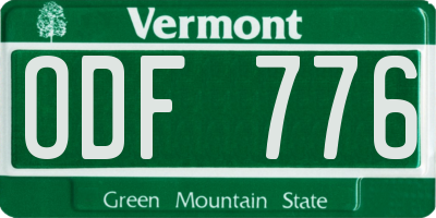 VT license plate ODF776