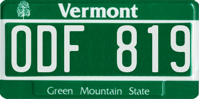 VT license plate ODF819