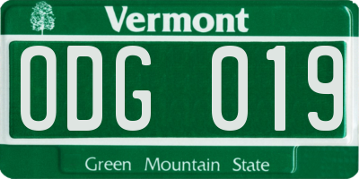 VT license plate ODG019