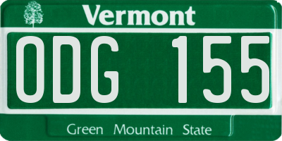 VT license plate ODG155
