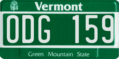 VT license plate ODG159