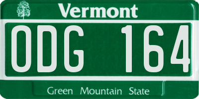 VT license plate ODG164