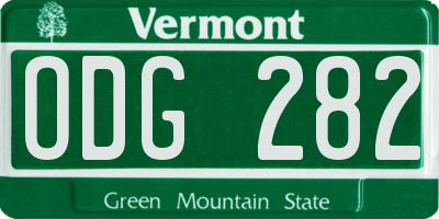 VT license plate ODG282
