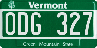 VT license plate ODG327