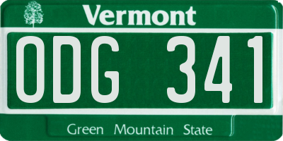 VT license plate ODG341