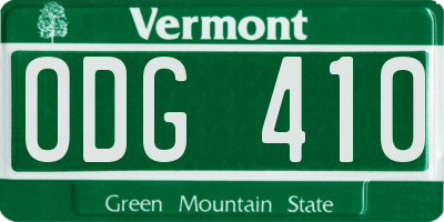 VT license plate ODG410