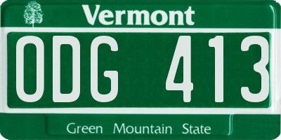 VT license plate ODG413
