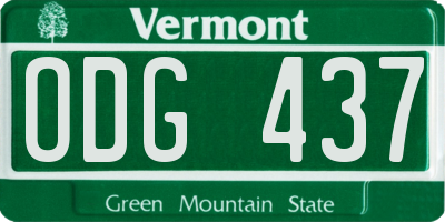 VT license plate ODG437