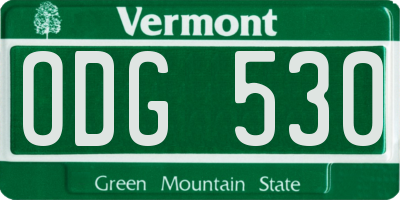 VT license plate ODG530