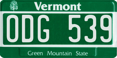 VT license plate ODG539