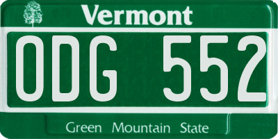 VT license plate ODG552