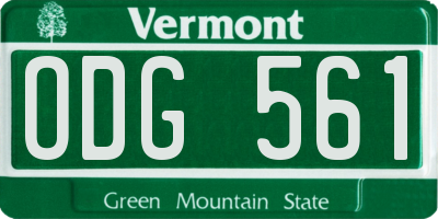 VT license plate ODG561