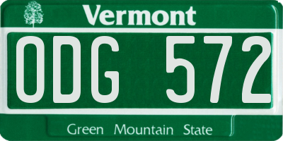 VT license plate ODG572